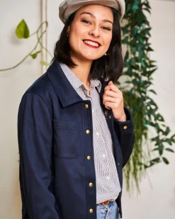 Minuit sur Terre Vestes & Manteaux<Camille Bleu Minuit