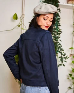 Minuit sur Terre Vestes & Manteaux<Camille Bleu Minuit