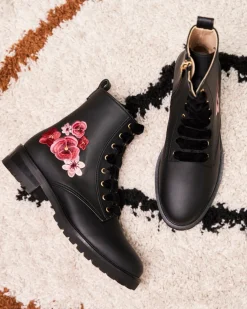 Minuit sur Terre Bottines Plates<Fantaisie Noir