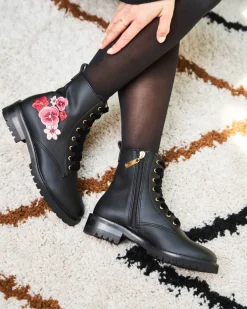 Minuit sur Terre Bottines Plates<Fantaisie Noir