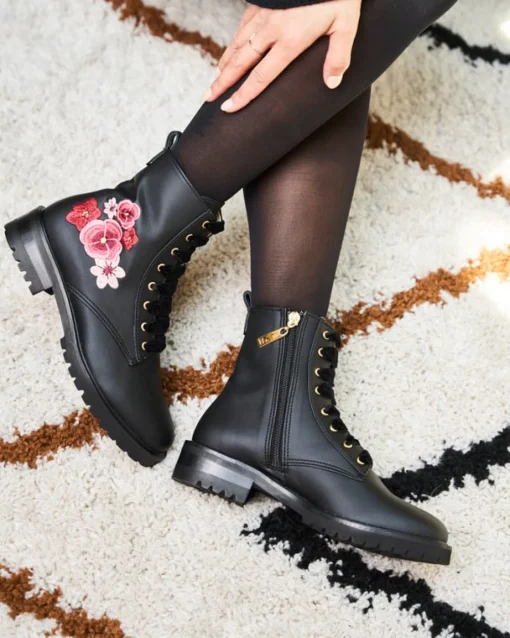 Minuit sur Terre Bottines Plates<Fantaisie Noir