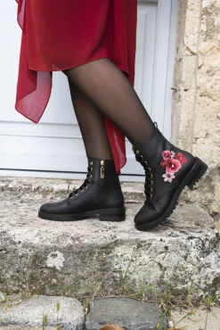 Minuit sur Terre Bottines Plates<Fantaisie Noir