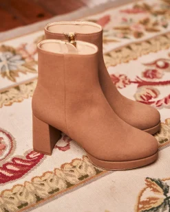 Minuit sur Terre Bottines À Talons<Indice Moka