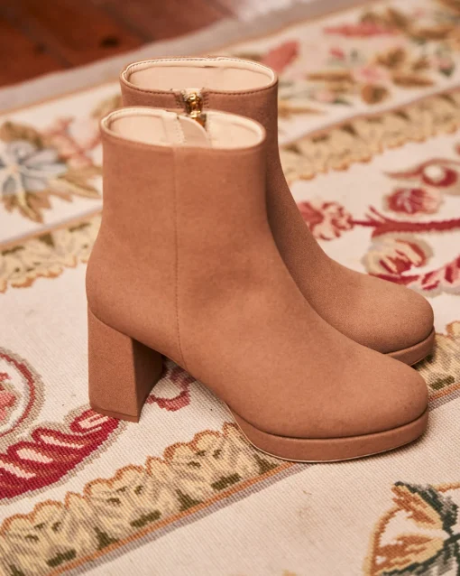 Minuit sur Terre Bottines À Talons<Indice Moka