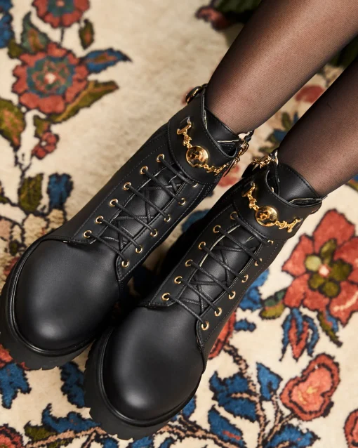 Minuit sur Terre Bottines Plates<Newcastle Noir