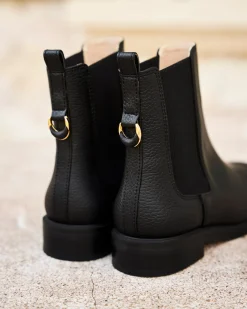 Minuit sur Terre Bottines Plates<Secret Noir