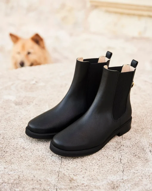 Minuit sur Terre Bottines Plates<Secret Noir