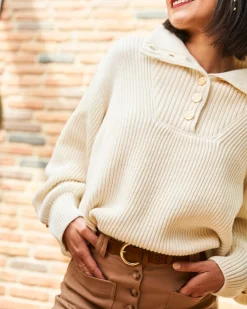 Minuit sur Terre Pulls & Gilets<Shetland Écru